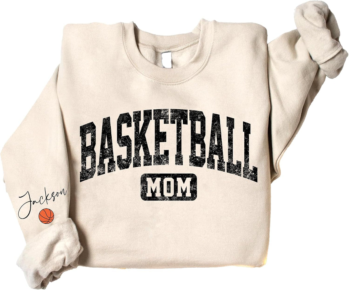Custom Sport Mom Sweatshirt with Kids Names and Jersey Number, Personalized Sports Mama Shirt for Women, Sport Mom -