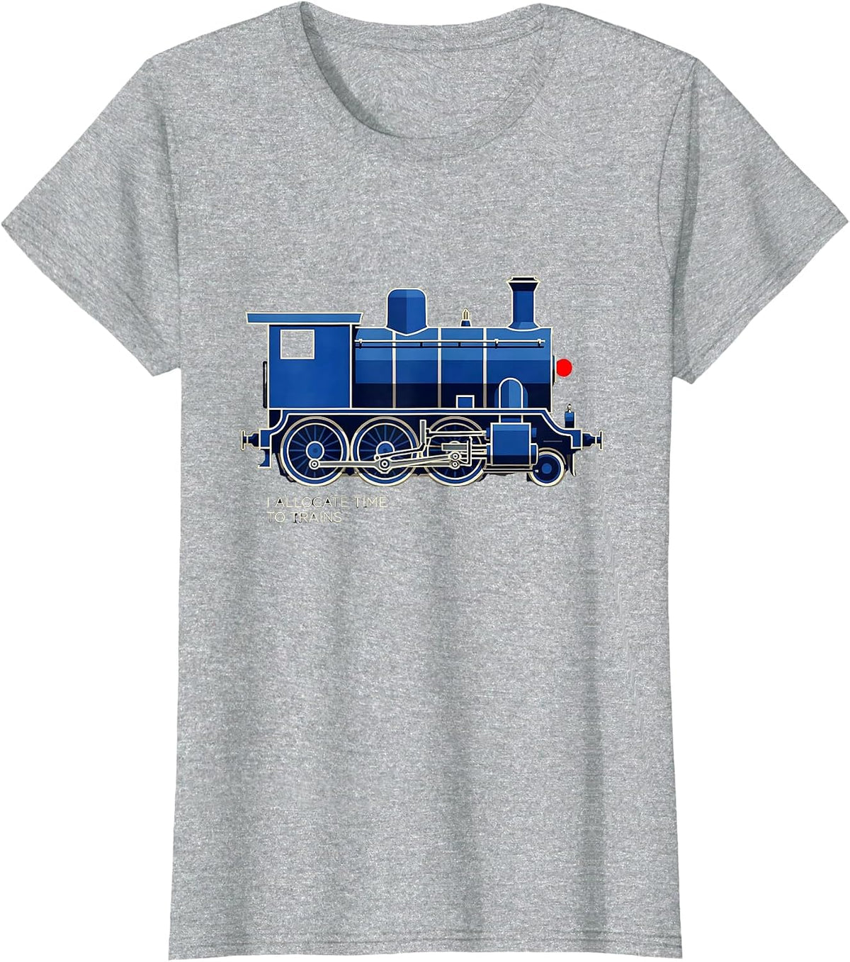 Women's I Allocate Time To Trains Geometric Locomotive Train T-Shirt - Heather Grey