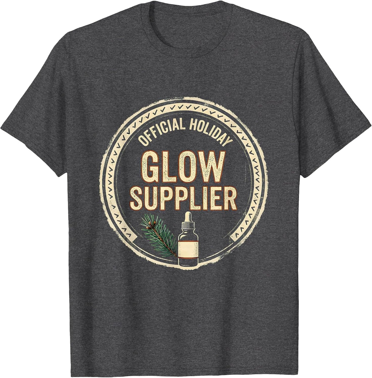 Official Holiday Glow Supplier Vintage Esthetician T-Shirt - Dark Heather Grey