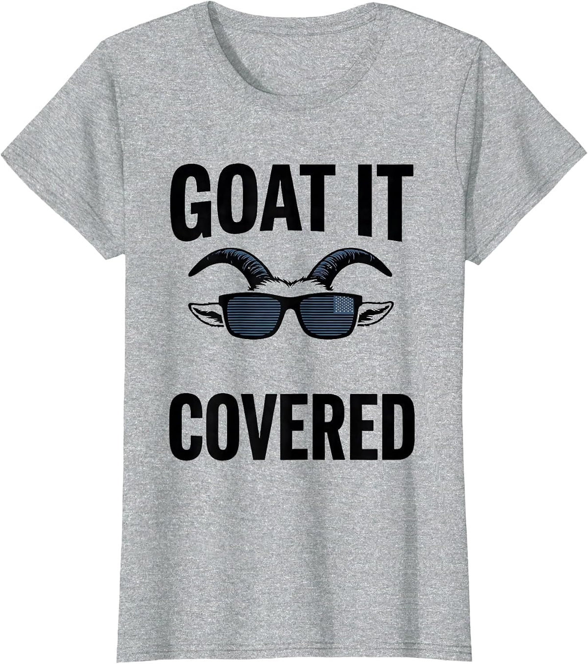 Goat It Covered Funny Goat Sunglasses Animal Humor T-Shirt - Heather Grey