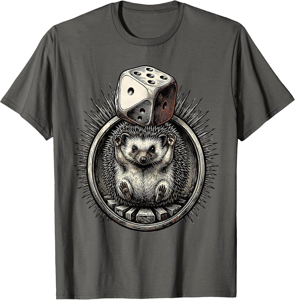 Hatched Hedgehog Die Herald Autism Meme Humor T-Shirt - Asphalt Grey