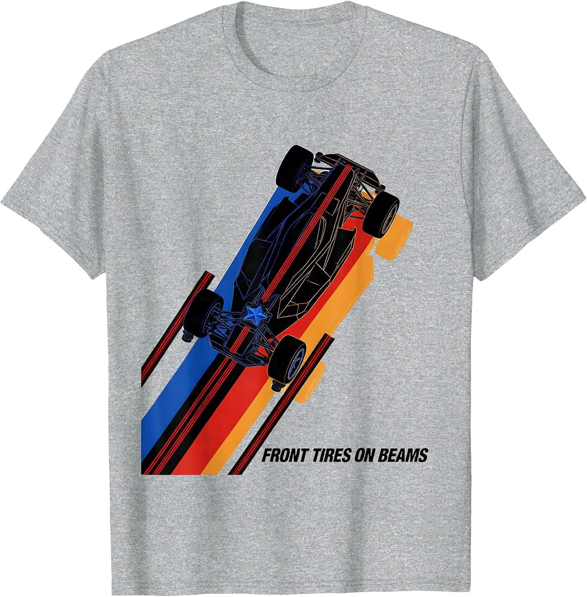 Men's Front Tires On Beams Futurist RC Drag Racing Patriotic T-Shirt - Heather Grey