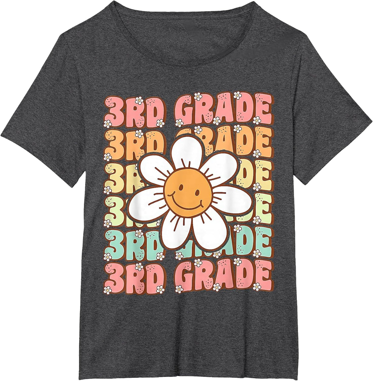 Groovy 3rd Grade Back to School T-Shirt - Dark Heather Grey
