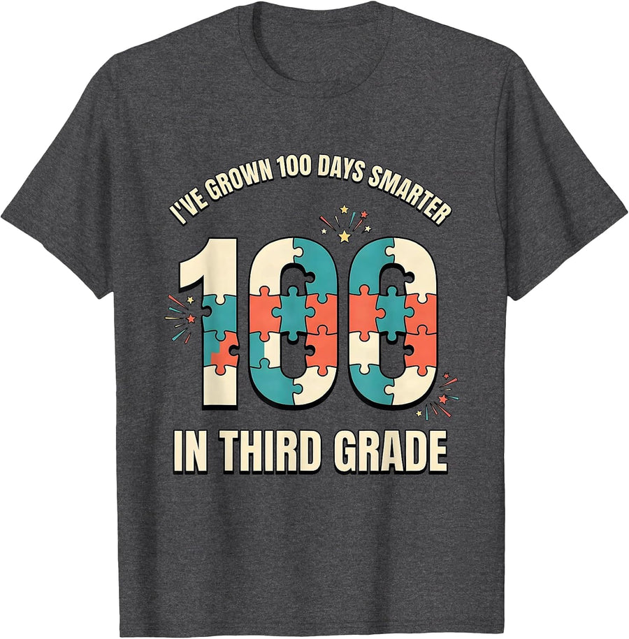Men's I've Grown 100 Days Smarter In Third Grade Teacher T-Shirt - Dark Heather Grey