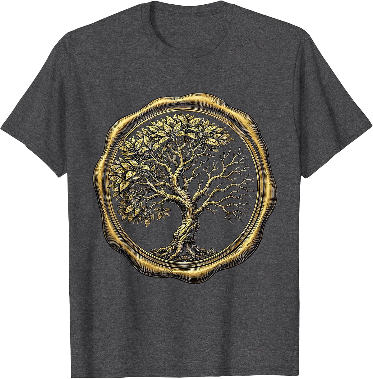 Men's Neurodiversity Asymmetrical Tree Graphic Design T-Shirt - Dark Heather Grey