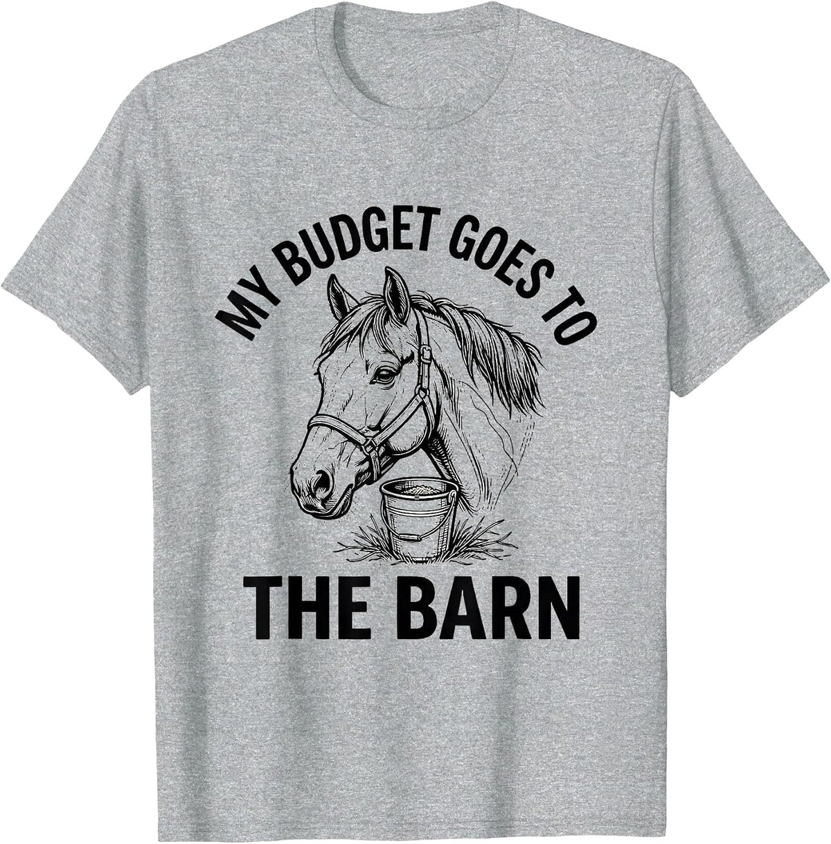 Men's My Budget Goes To The Barn Funny Horse Lover Equestrian T-Shirt - Heather Grey