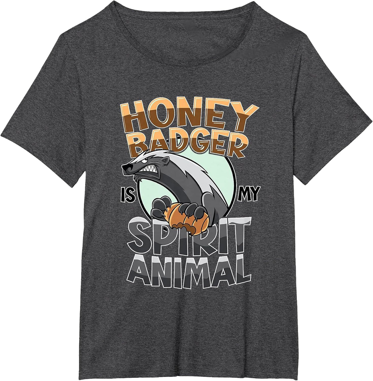 Funny Honey Badger is My Spirit Animal Shirt Women Men Kids T-Shirt - Dark Heather Grey
