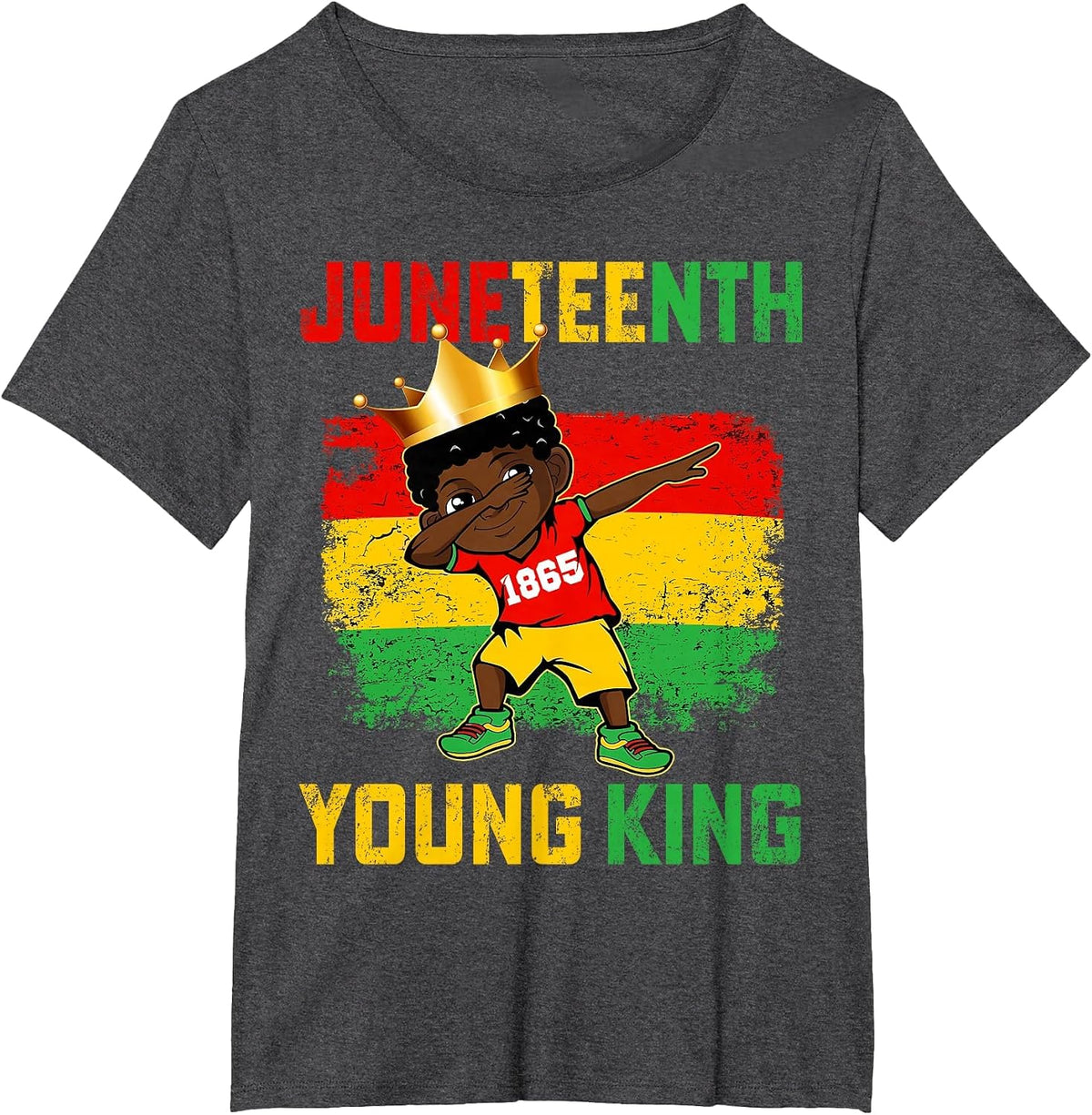 Juneteenth King Celebrating 1865 Black Boys Kids Toddler T-Shirt - Dark Heather Grey