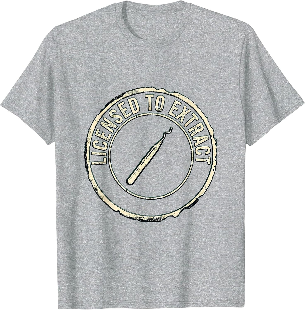 Men's Licensed To Extract Rubber Stamp Esthetician Skincare T-Shirt - Heather Grey
