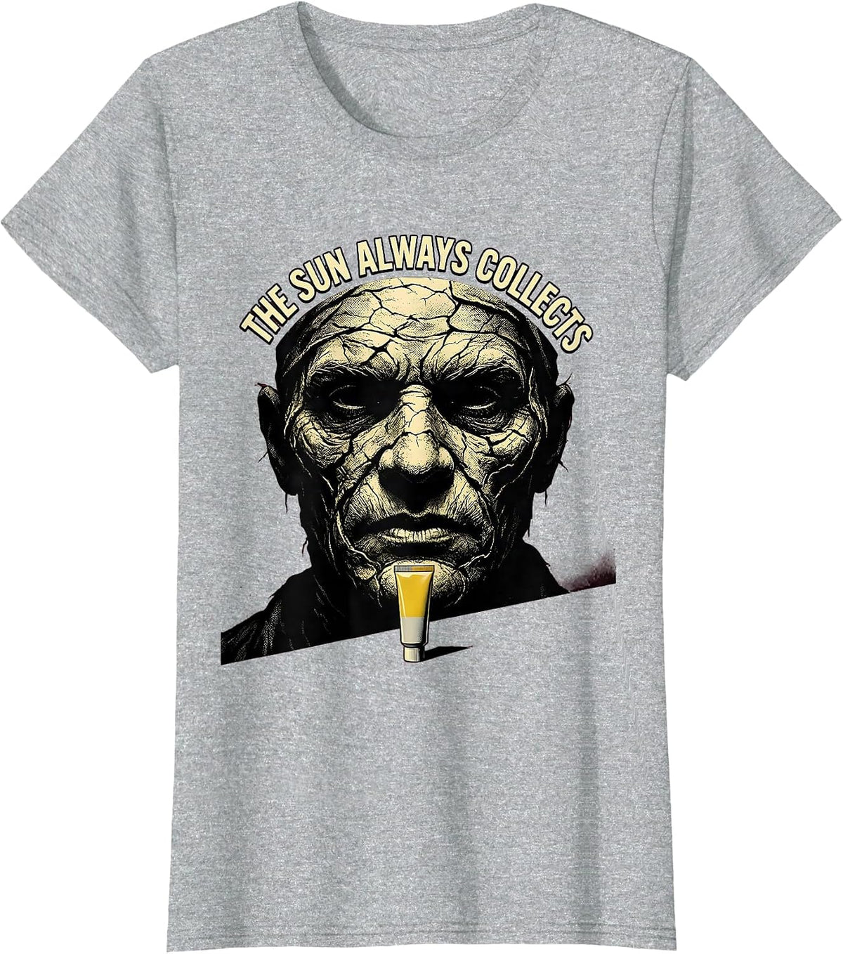 Women's The Sun Always Collects Pulp Cover Esthetician Skincare T-Shirt - Heather Grey
