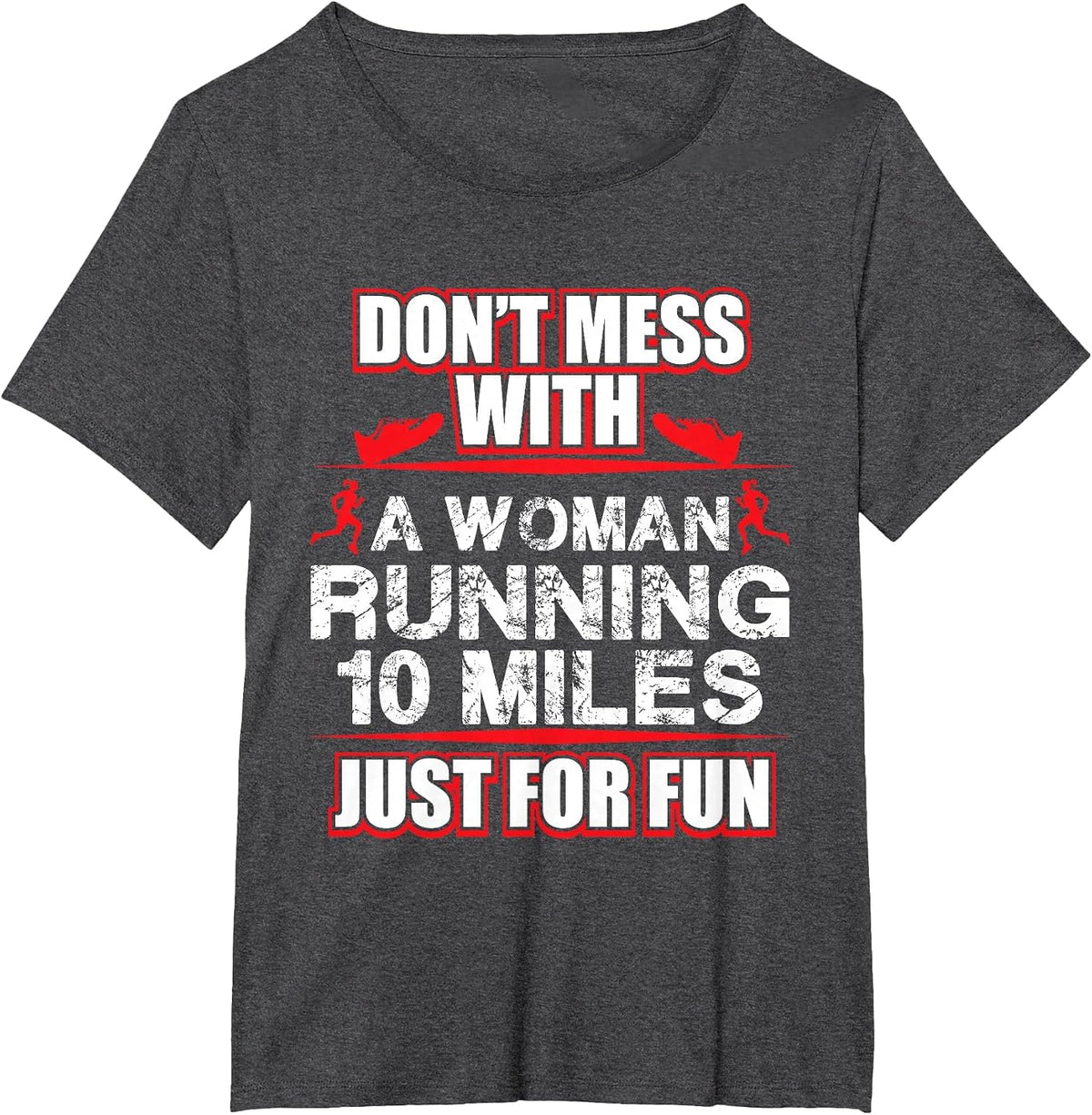 Funny Marathon Runner T-Shirt Never Mess with A Runner Tee T-Shirt - Dark Heather Grey