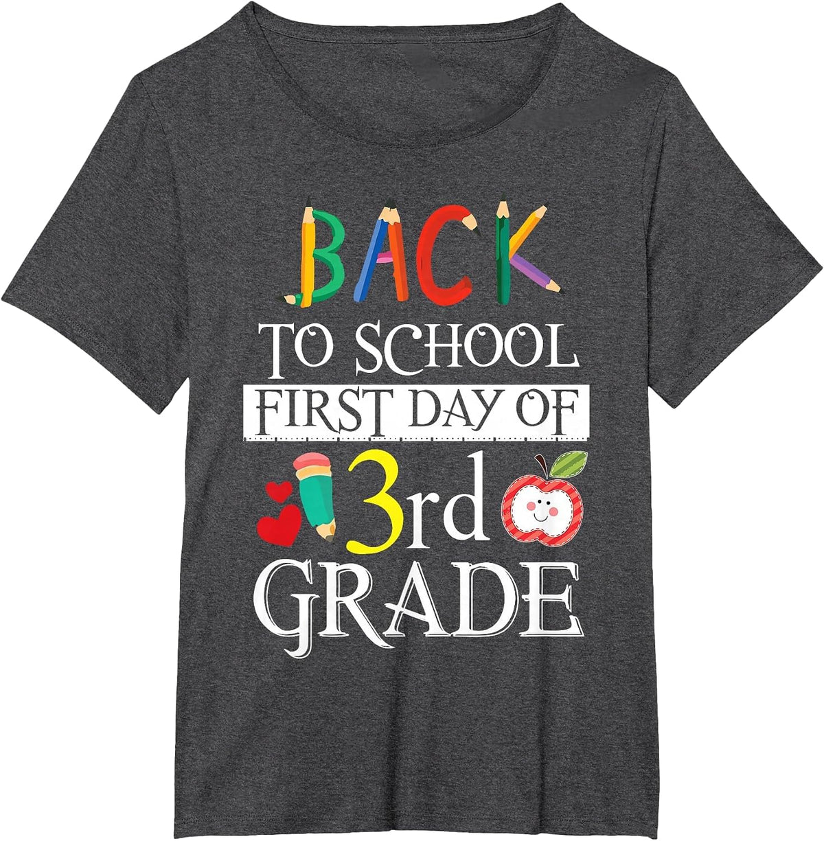 3rd Grade Shirt Back to School First Day of 3rd Grade Shirt T-Shirt - Dark Heather Grey