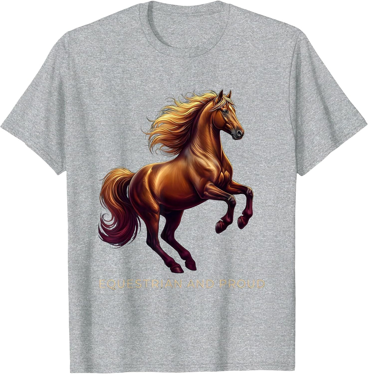 Men's Equestrian and Proud Horse Lover Design T-Shirt - Heather Grey