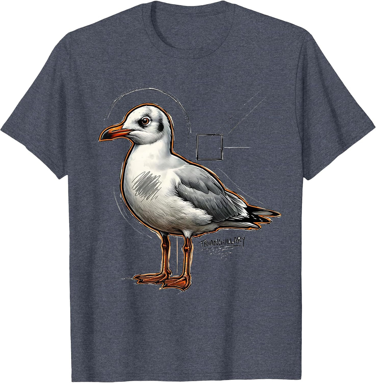 Triangullary Funny Bird Pun Math Teacher Geometry Humor T-Shirt - Heather Blue
