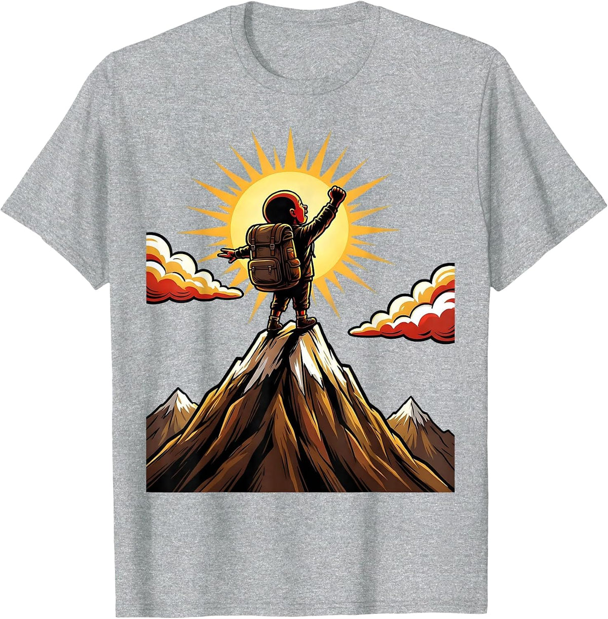 Men's Special Education Mountain Peak Achievement Design T-Shirt - Heather Grey