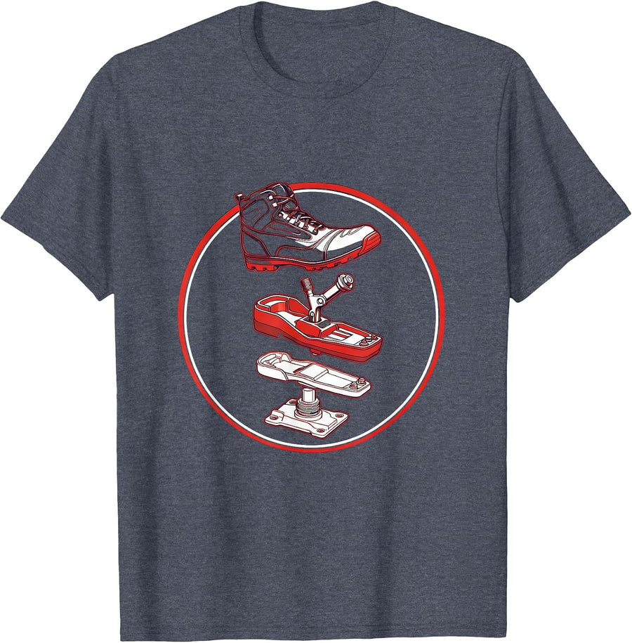 Boots to the Floor Racing Graphic T-Shirt - Heather Blue