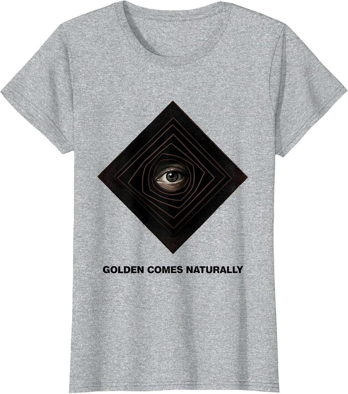 Women's Golden Comes Naturally Blackwork Dotwork Sacred Geometry T-Shirt - Heather Grey