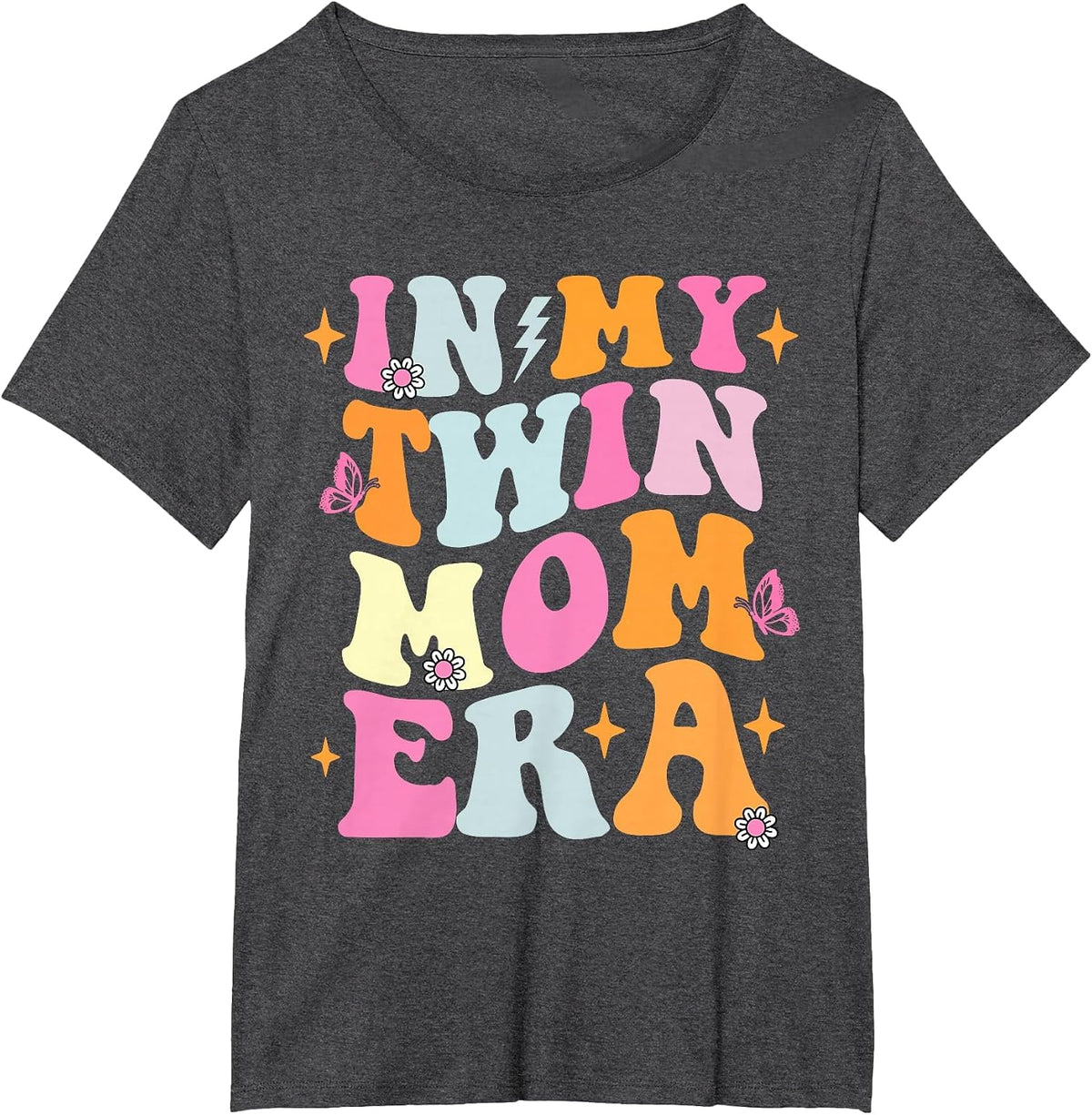 in My Twin Mom Era T-Shirt - Dark Heather Grey