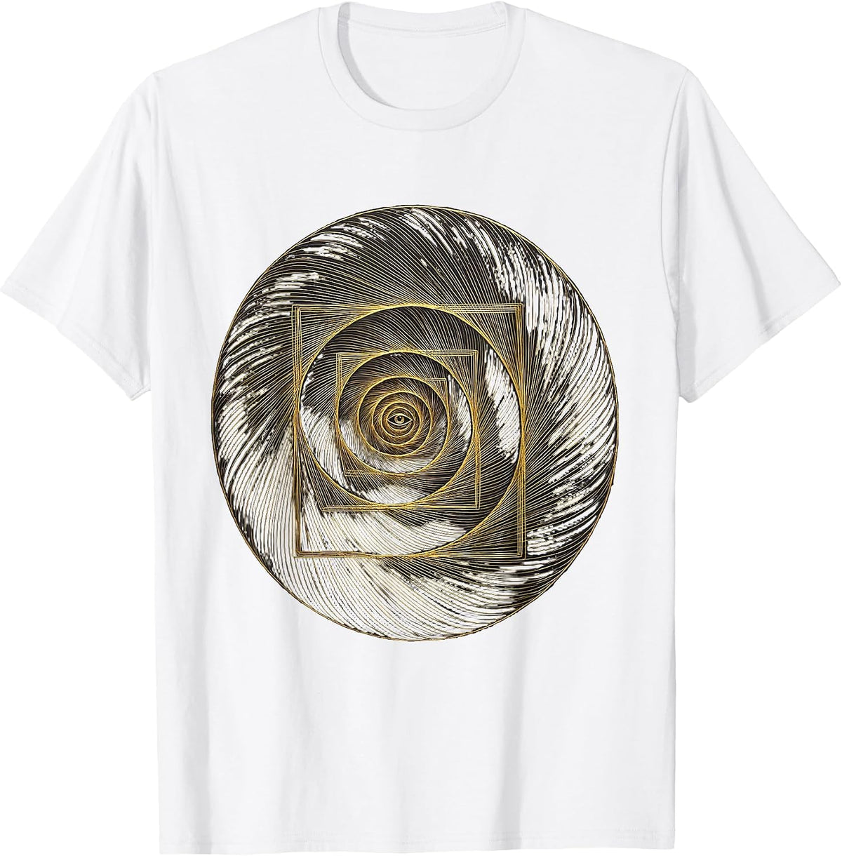 Men's Golden Spiral Sacred Geometry Math Enthusiast T-Shirt - White