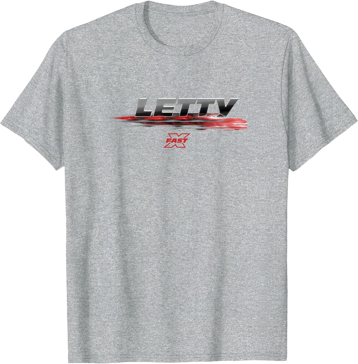 Fast X Letty Red Blur Speed Race Car Gradient Poster T-Shirt - Heather Grey