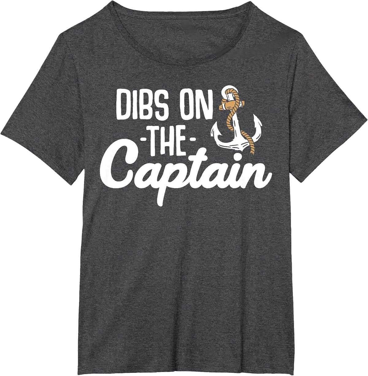 Dibs On The Captain T-Shirt - Dark Heather Grey