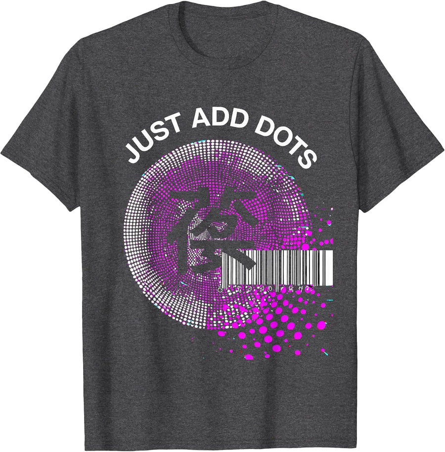 Men's Just Add Dots Polka Dot Lover Design T-Shirt - Dark Heather Grey