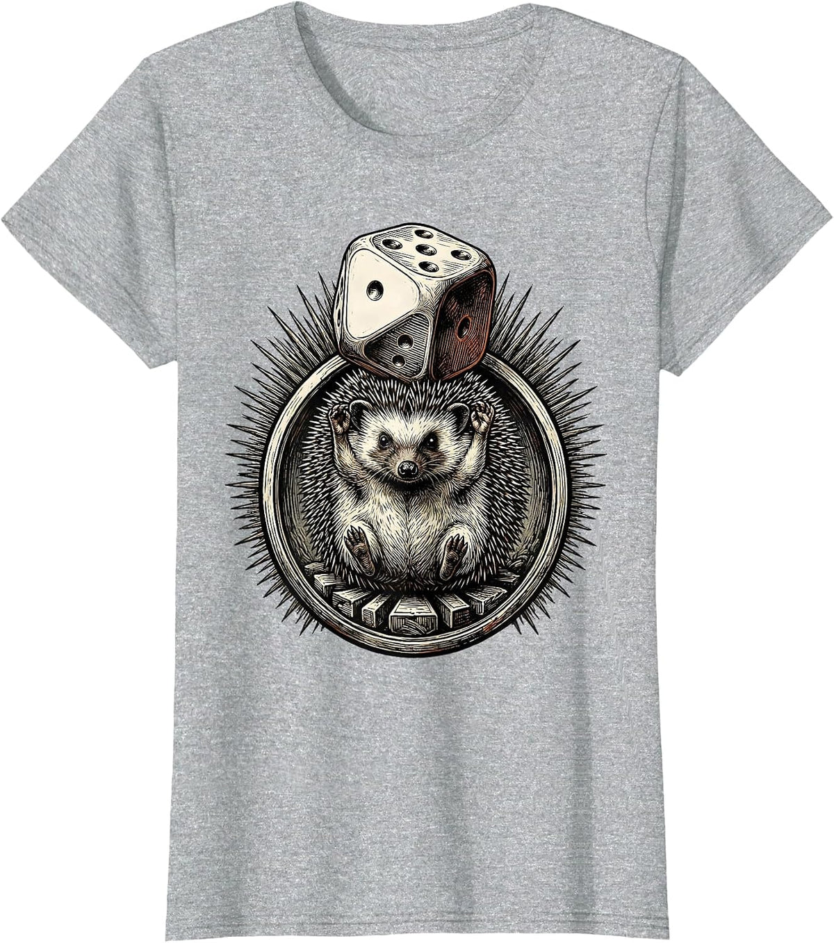 Hatched Hedgehog Die Herald Autism Meme Humor T-Shirt - Heather Grey