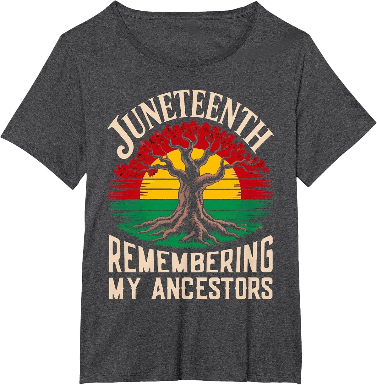 Juneteenth: Memory of My Ancestors Black History Pride T-Shirt - Dark Heather Grey