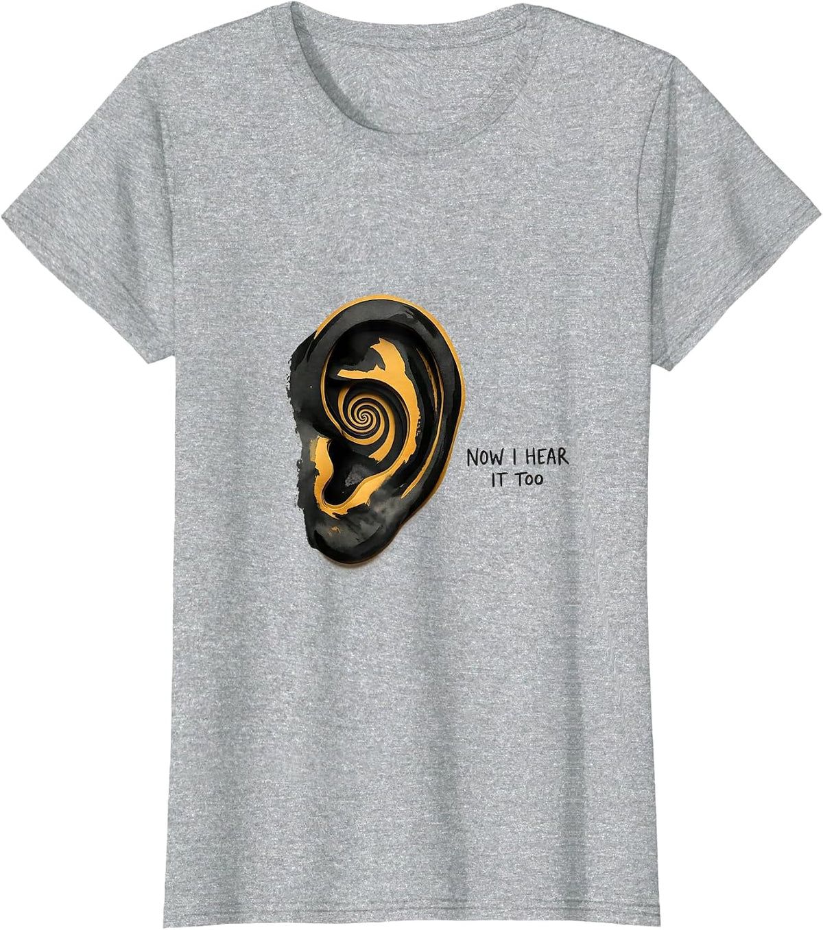 Now I Hear It Too Fibonacci Spiral Sacred Geometry Math T-Shirt - Heather Grey