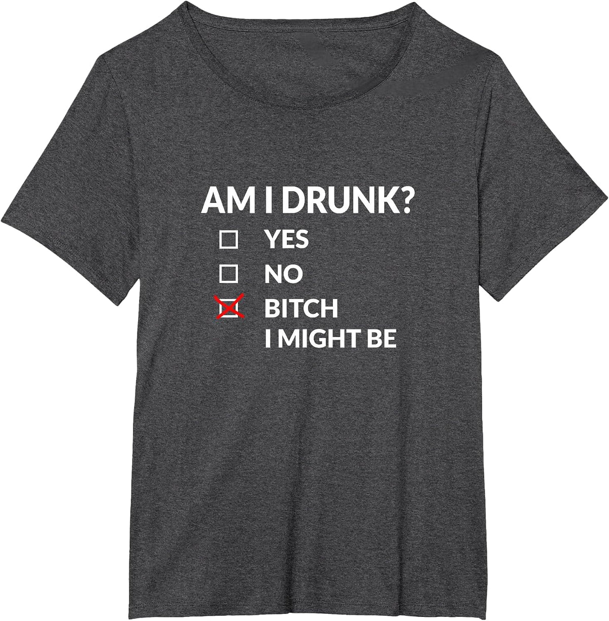 Am I Drunk? Bitch I Might Be Funny Drinking T-Shirt - Dark Heather Grey