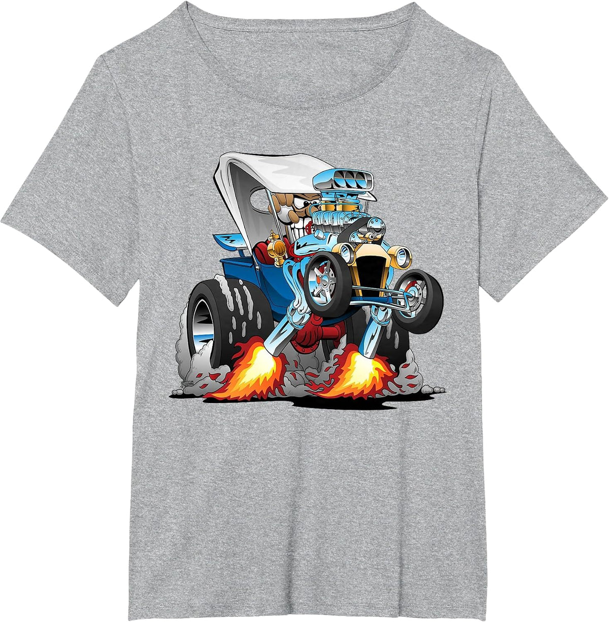Classic Style Hotrod Funny Car Dragster Design T-Shirt - Heather Grey