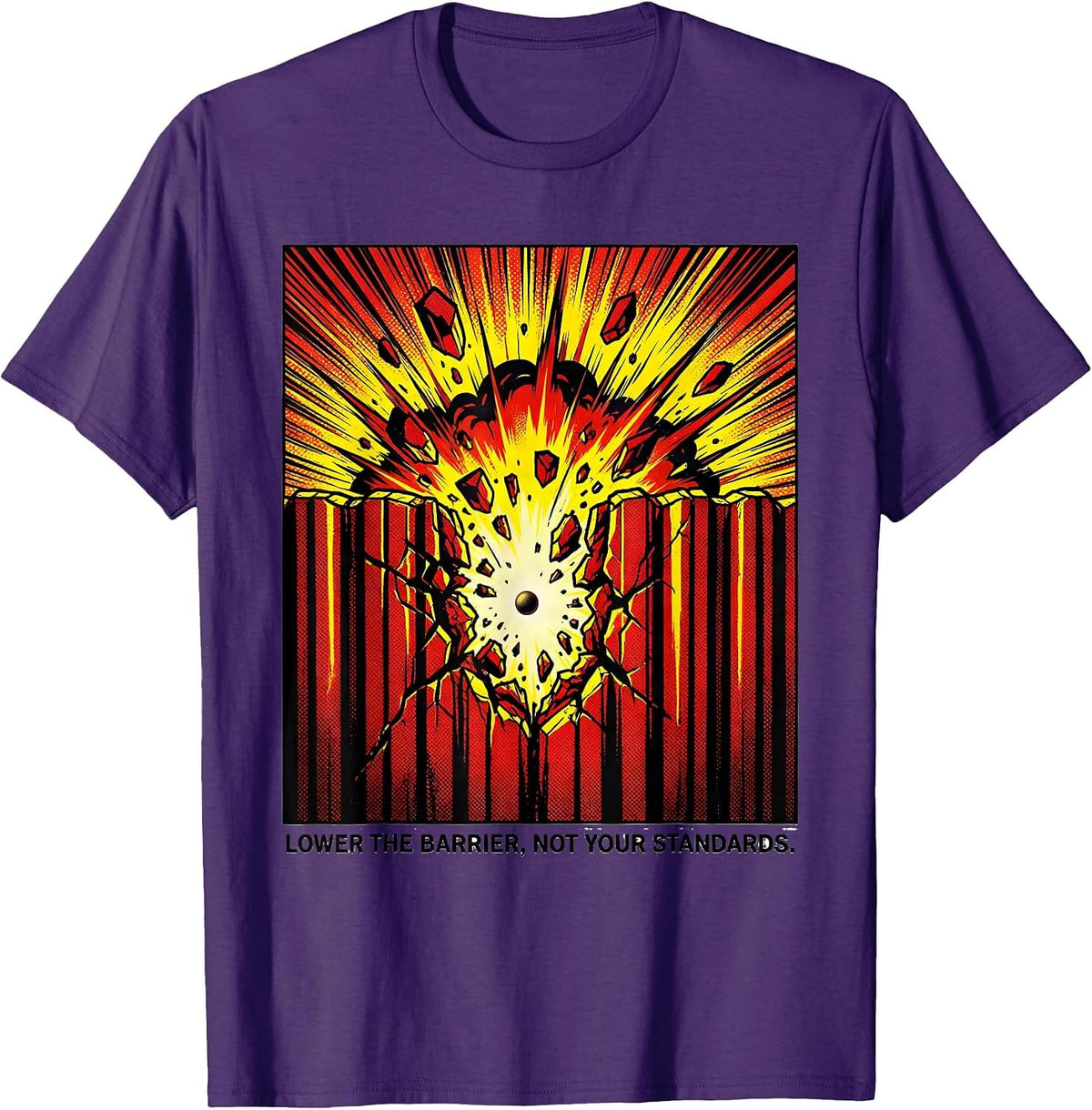 Lower The Barrier, Not Your Standards Funny Chemistry T-Shirt - Purple