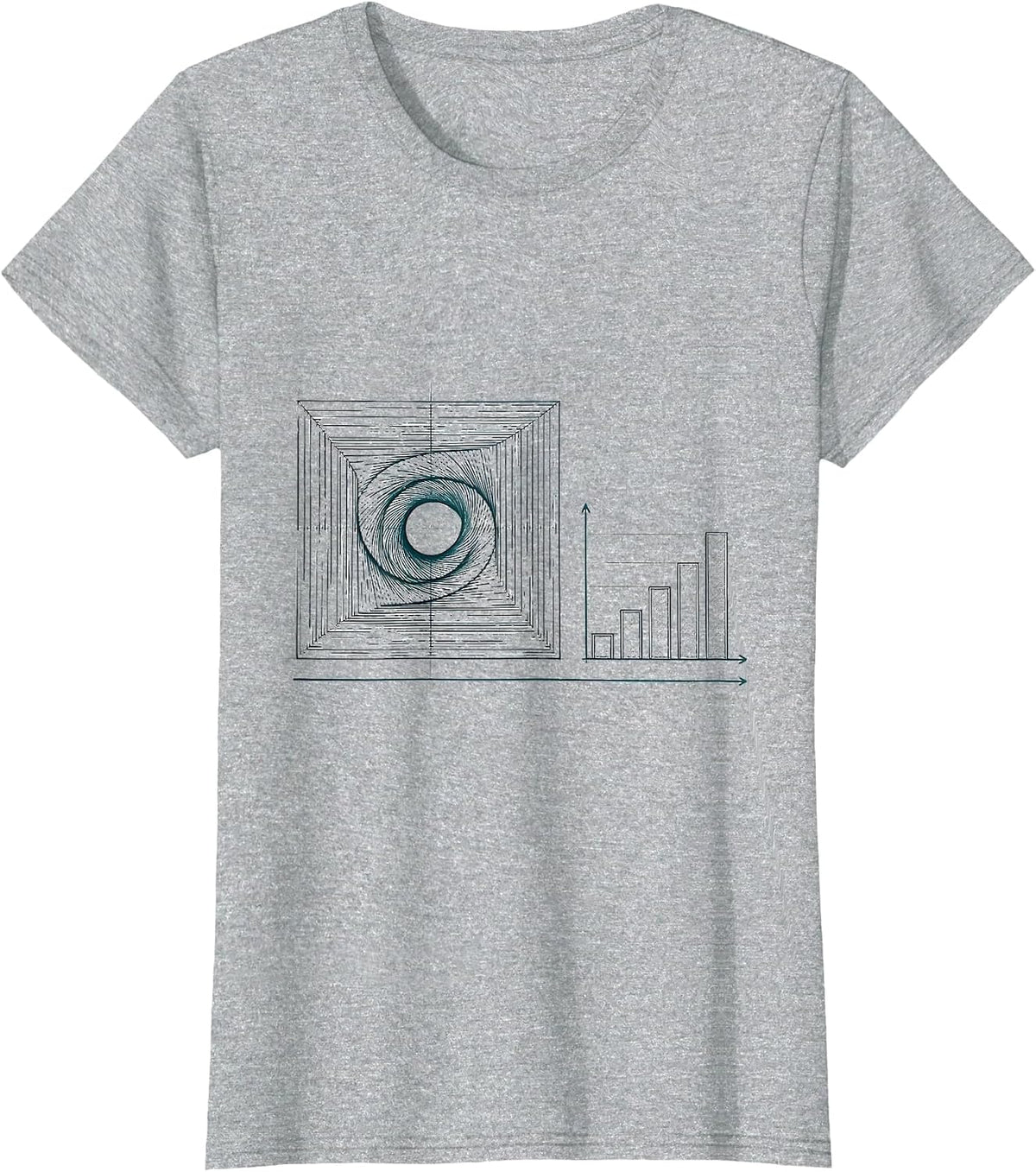 Women's Fibonacci Spiral Golden Ratio Geometry Math Enthusiast T-Shirt - Heather Grey
