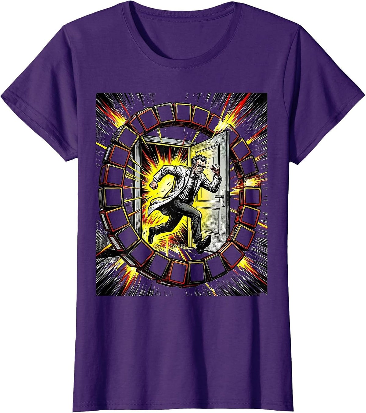 Women's Chemist Sprint Comic Book Science Humor Gift T-Shirt - Purple