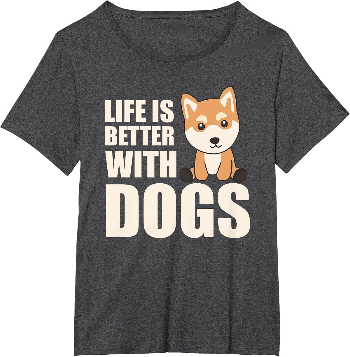 Life is Better with A Shiba Inu T-Shirt - Dark Heather Grey