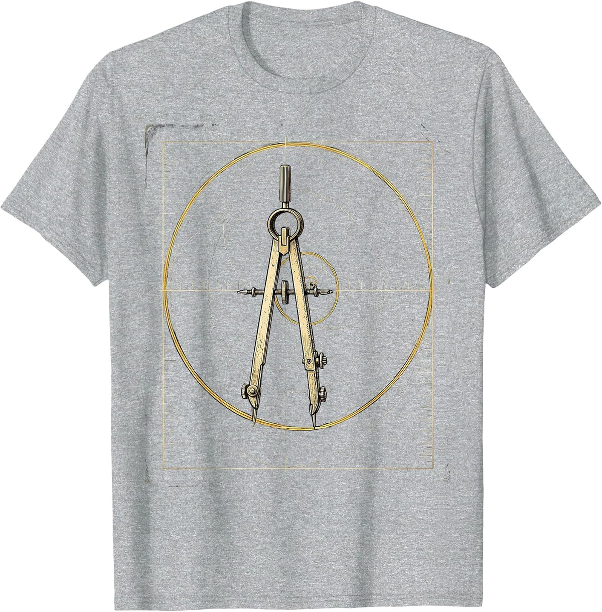 Men's Golden Spiral Vintage Math Sacred Geometry Enthusiast T-Shirt - Heather Grey