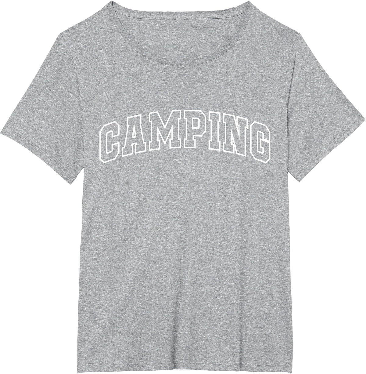 Camping Funny Athletic Lettering Camp Lover Camper T-Shirt - Heather Grey