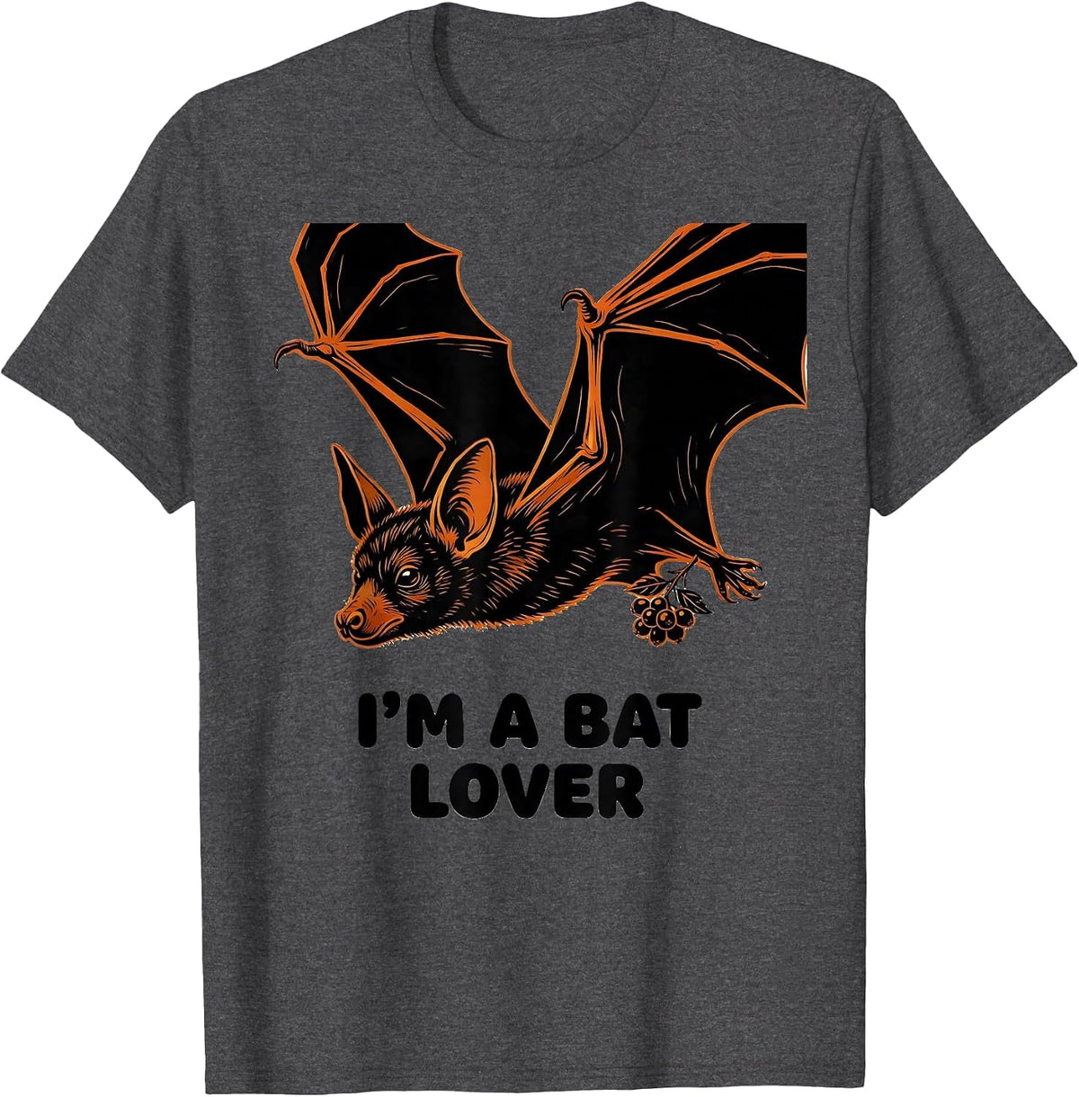 Men's I'm A Bat Lover Funny Bat Enthusiast Wildlife Conservation T-Shirt - Dark Heather Grey
