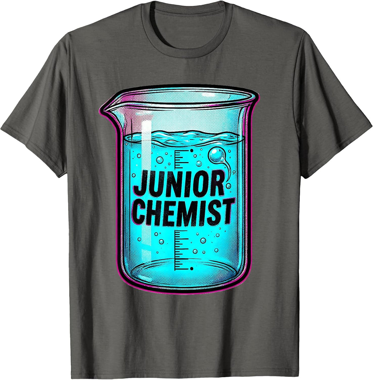 Men's Junior Chemist Pop Art STEM Teacher Science Olympiad Gift T-Shirt - Asphalt Grey