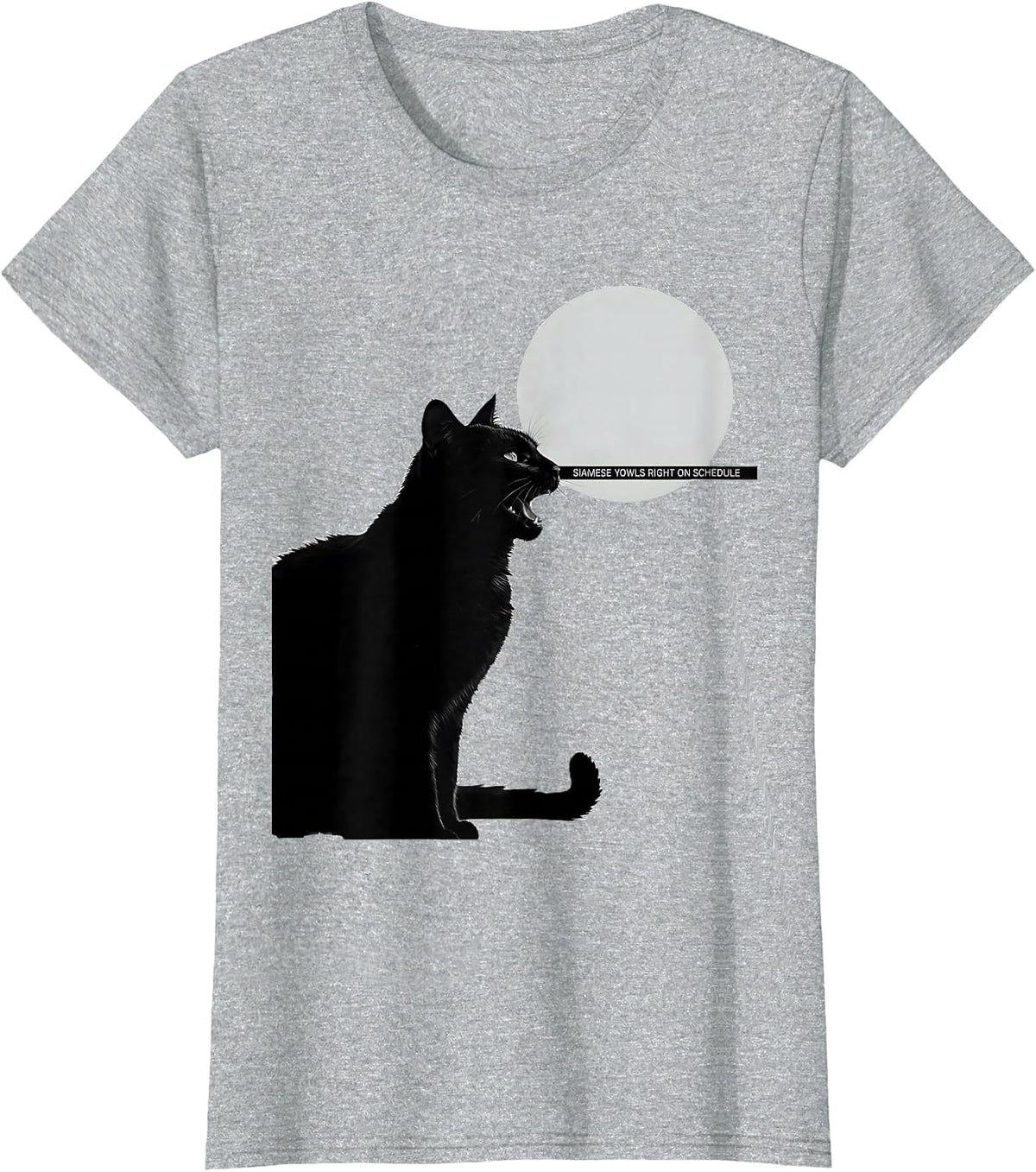 Siamese Yowls Right on Schedule 90's Retro Cat Breed T-Shirt - Heather Grey