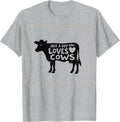 Just A Guy Who Loves Cows - Cow Shirt for Farm Animal Lovers T-Shirt - Heather Grey