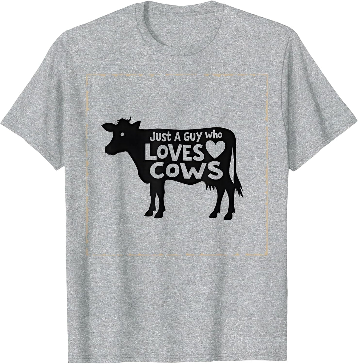 Just A Guy Who Loves Cows - Cow Shirt for Farm Animal Lovers T-Shirt - Heather Grey