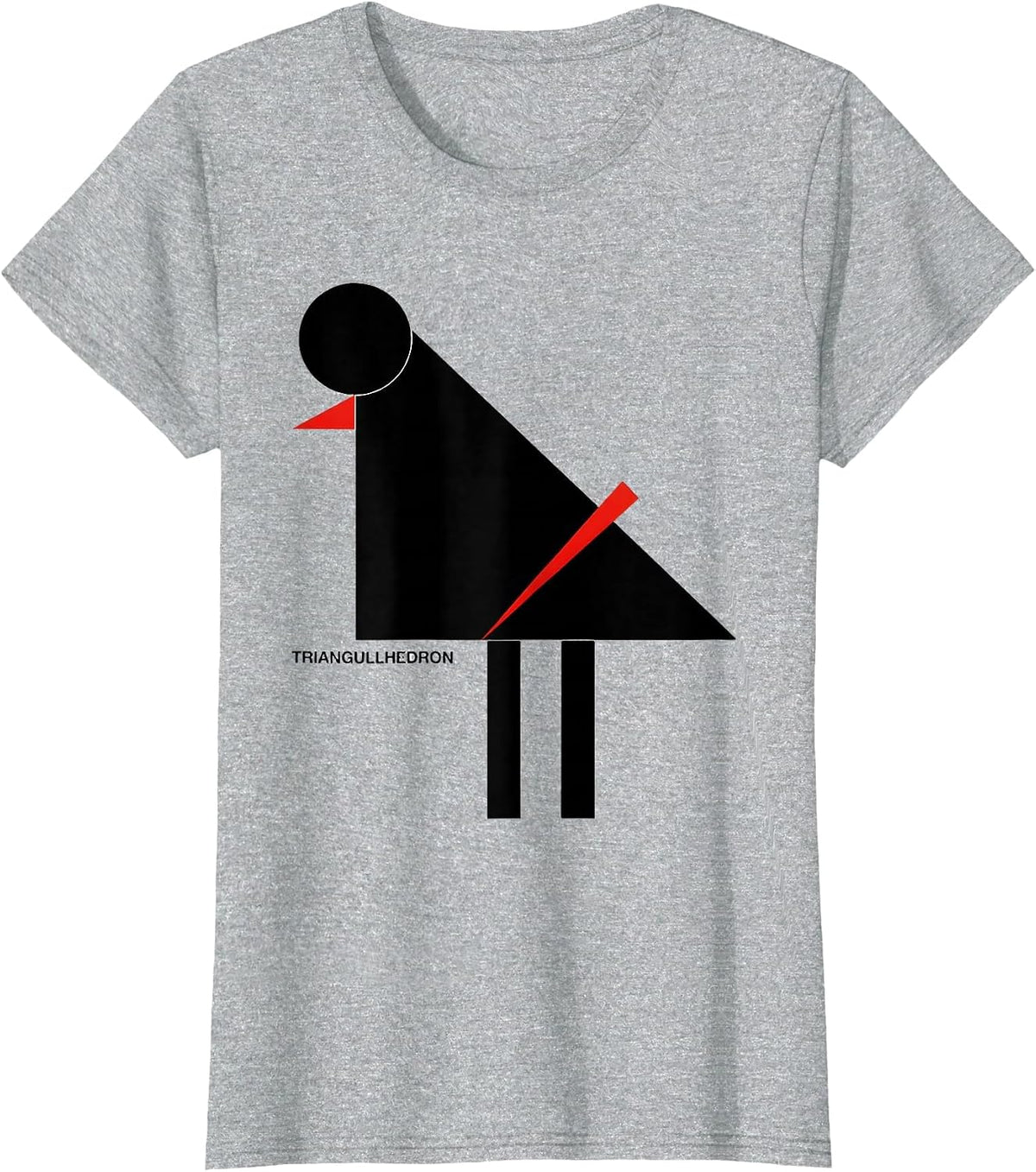 Triangullhedron Funny Bird Pun Math Teacher Humor T-Shirt - Heather Grey