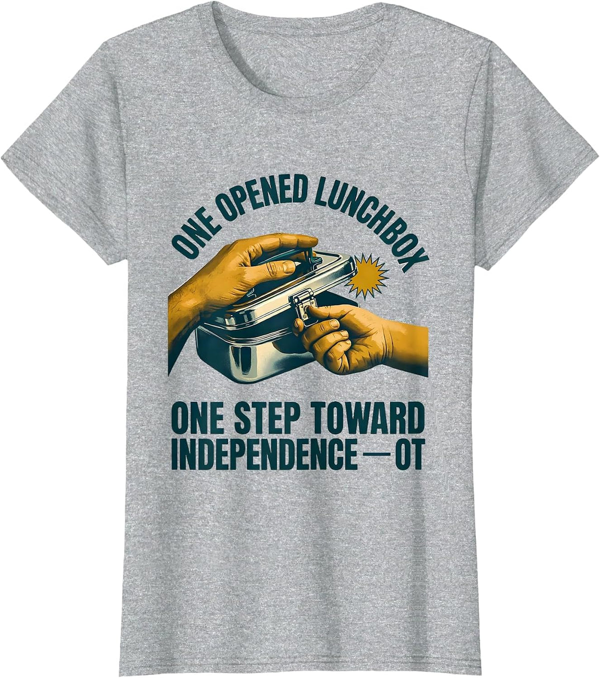 Women's One Opened Lunchbox, One Step Toward Independence — OT T-Shirt - Heather Grey