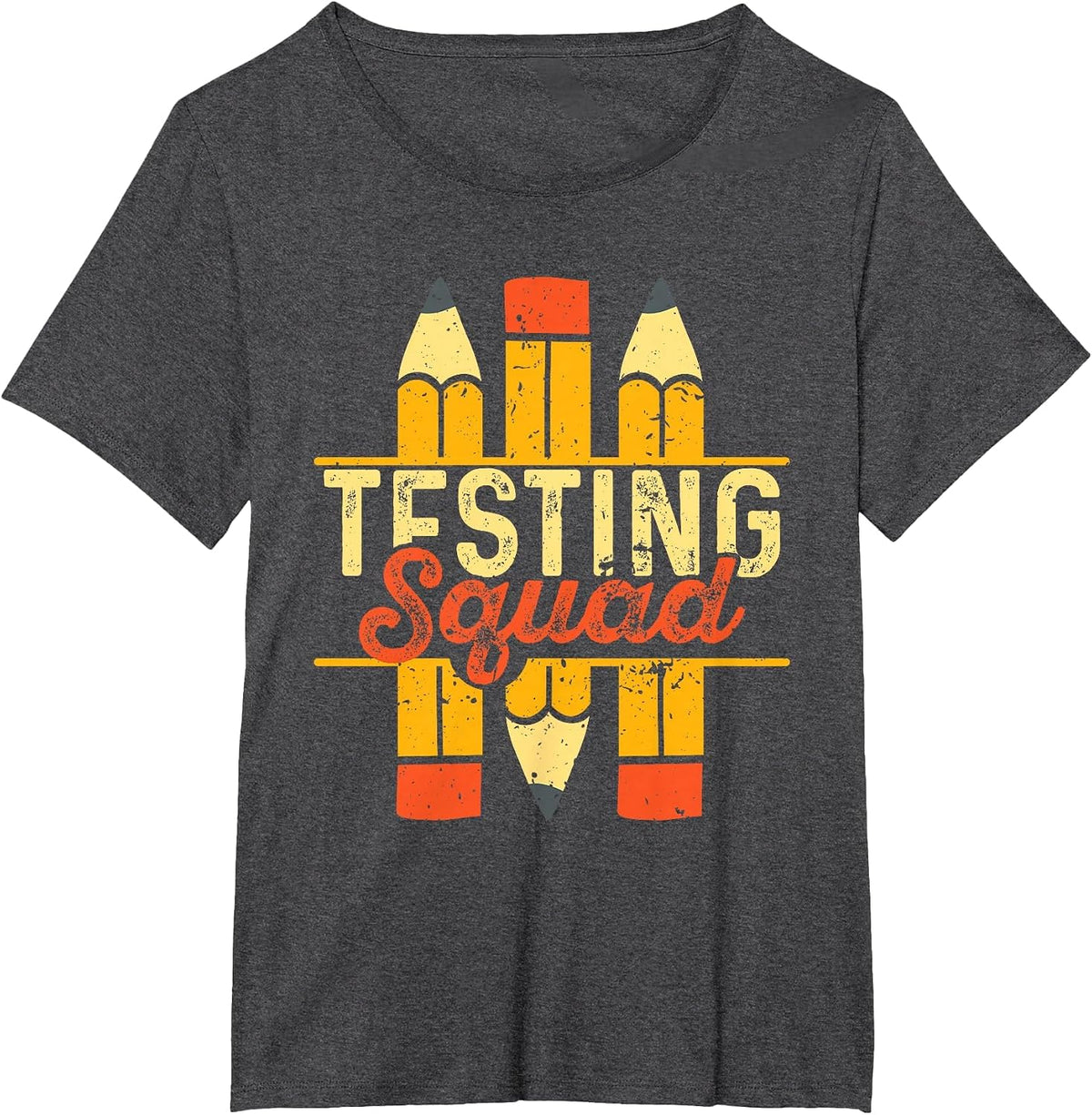 Cute Testing Squad Test Day Teacher Tees T-Shirts for Women Men Elementary School - Dark Heather Grey