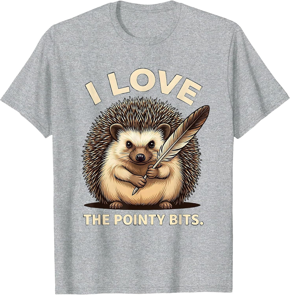 Men's I Love The Pointy Bits Cute Hedgehog Lover Funny Hedgehog T-Shirt - Heather Grey