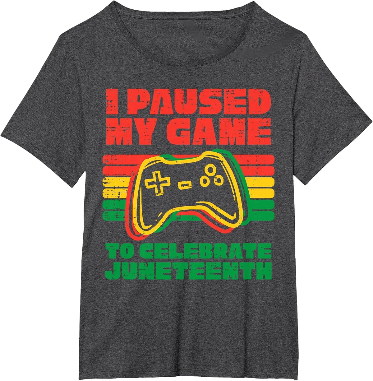 I Paused My Game to Celebrate Juneteenth Black Kids Boys Men T-Shirt - Dark Heather Grey