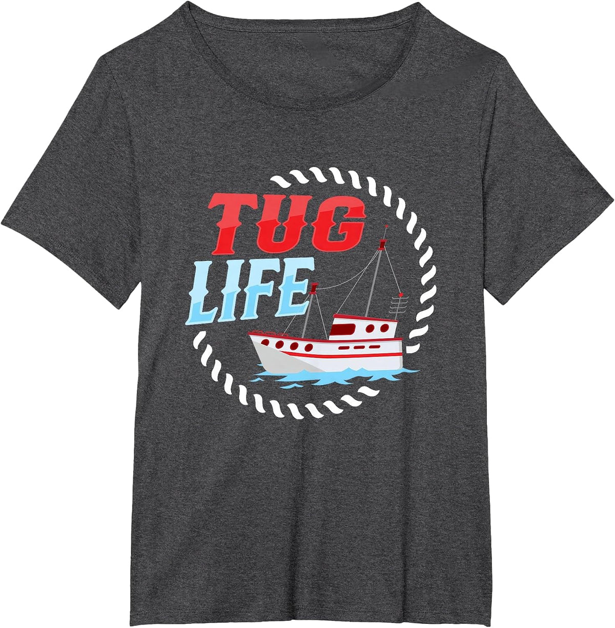 Design for a Tugboat Captain T-Shirt - Dark Heather Grey