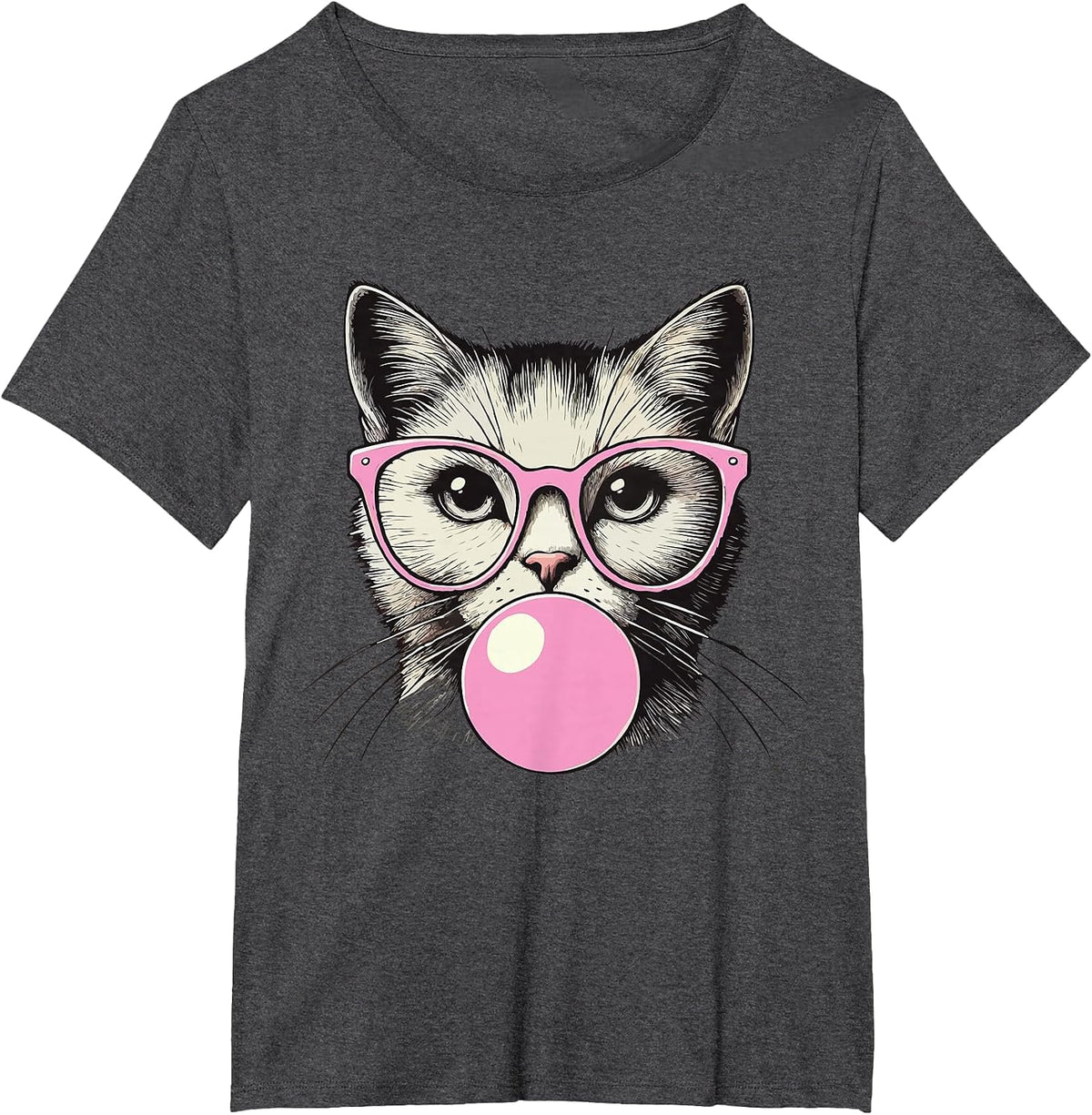 Cute Cat Shirt for Women Funny Cat Lovers T-Shirt - Dark Heather Grey