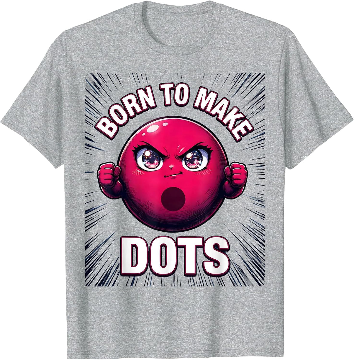 Men's Born to Make Dots Artistic Dot Design T-Shirt - Heather Grey